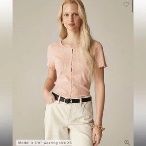 J. Crew Pointelle short-sleeve knit cardigan - size Medium NWT